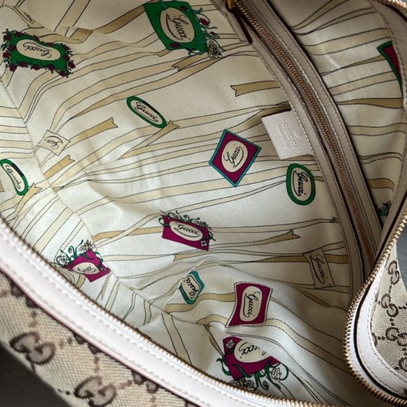 Gucci Biba Monogram Canvas Studded Hobo Bag - Picture 9 of 12